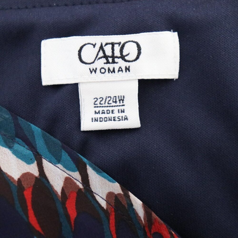 Cato Plus Size 22/24 Dress V-Neck Multicolor Formal Maxi Chevron Bead Detail - Picture 2 of 16